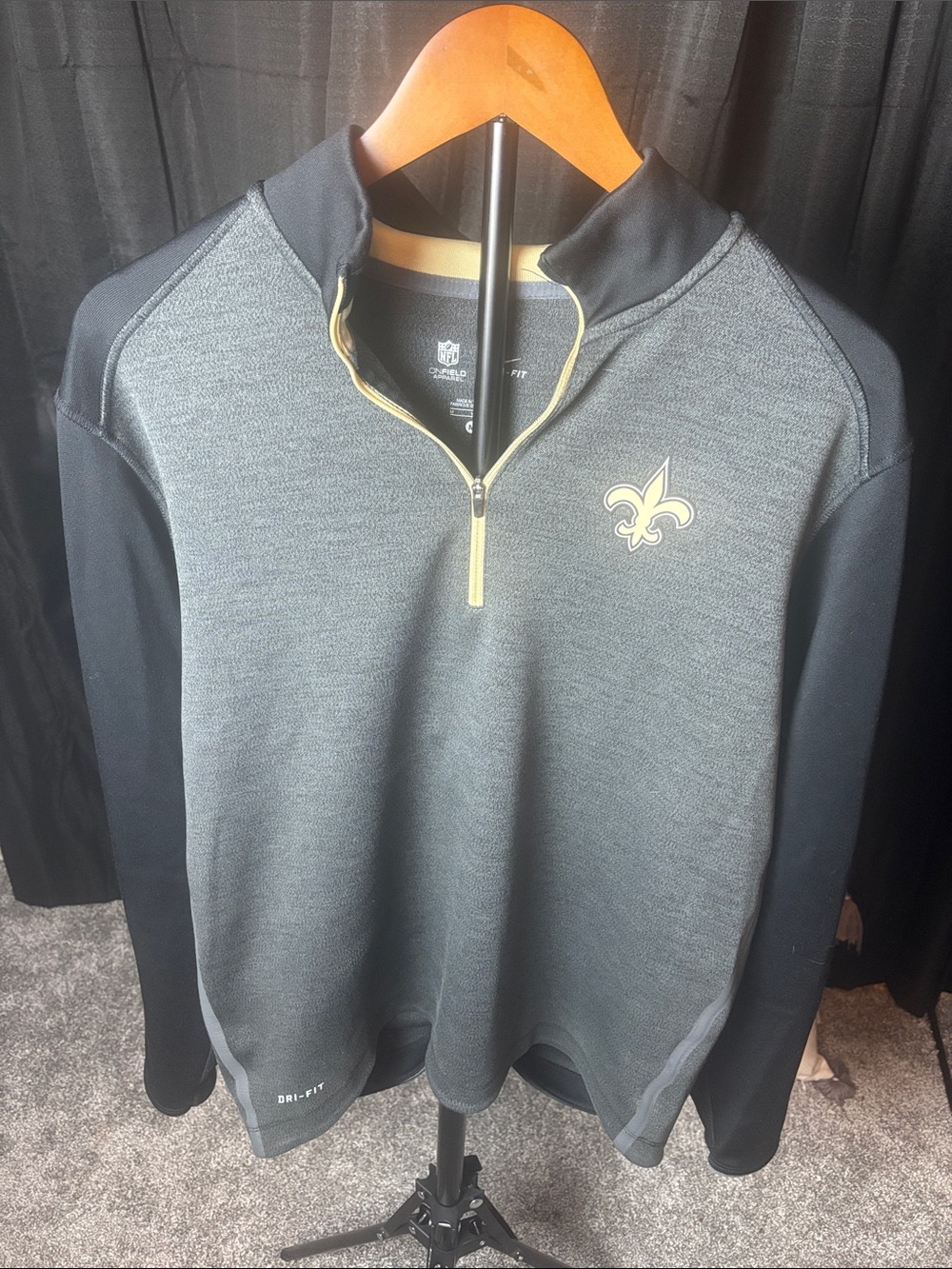 NFL Black Quarter-Zip Pullover with Shield Logo